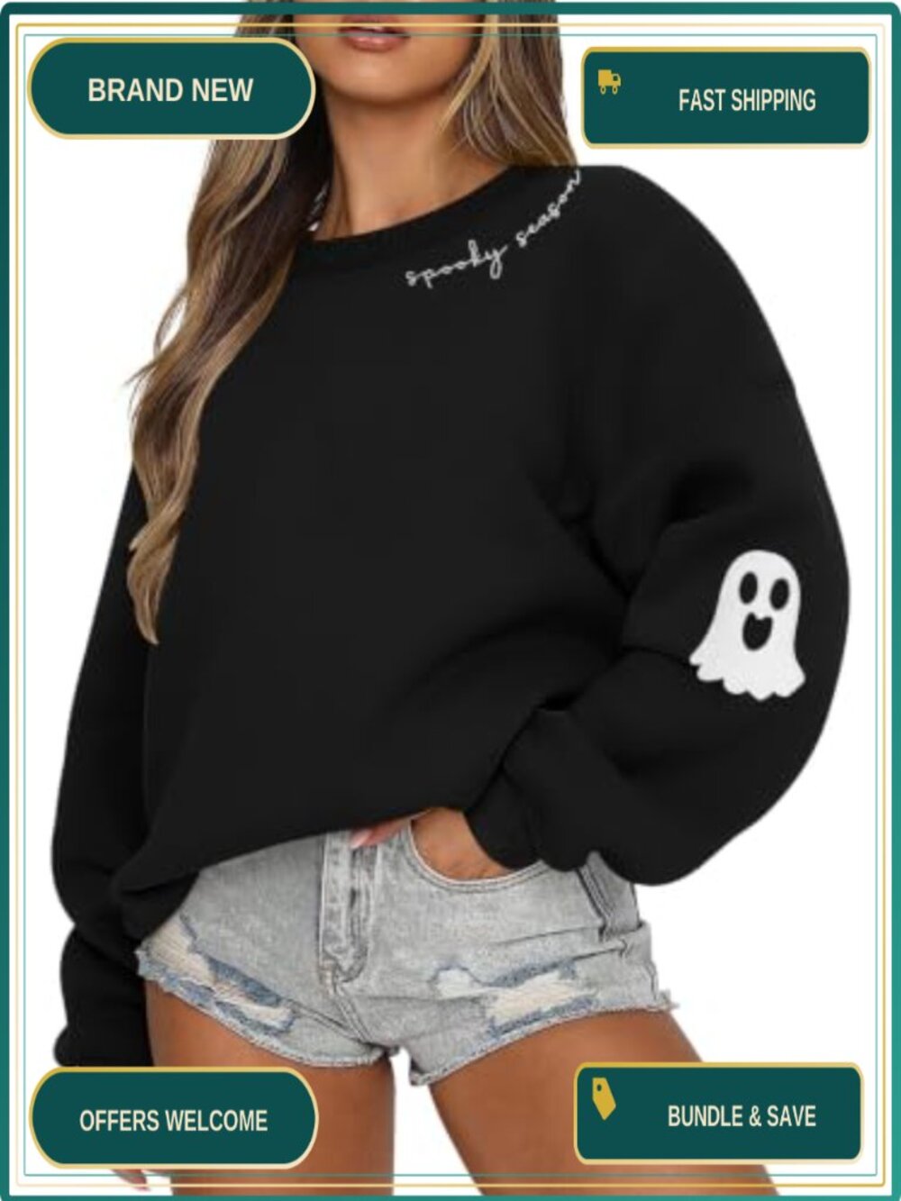 Oversized Crewneck Sweatshirt Women Long Sleeve Pullover Casual